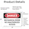 Signmission Mechanical Room No Unauthorized Access Danger Sign, Vinyl Decal, 7in W x 5in L, 2PK OS-2PACK-DS-D-57-L-1675 - alternate 4
